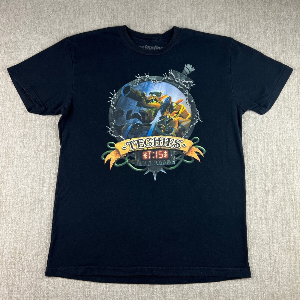 Dota 2 Techies Video Game Promo T-Shirt Mens‎ Medium Black Steam Workshop Gaming